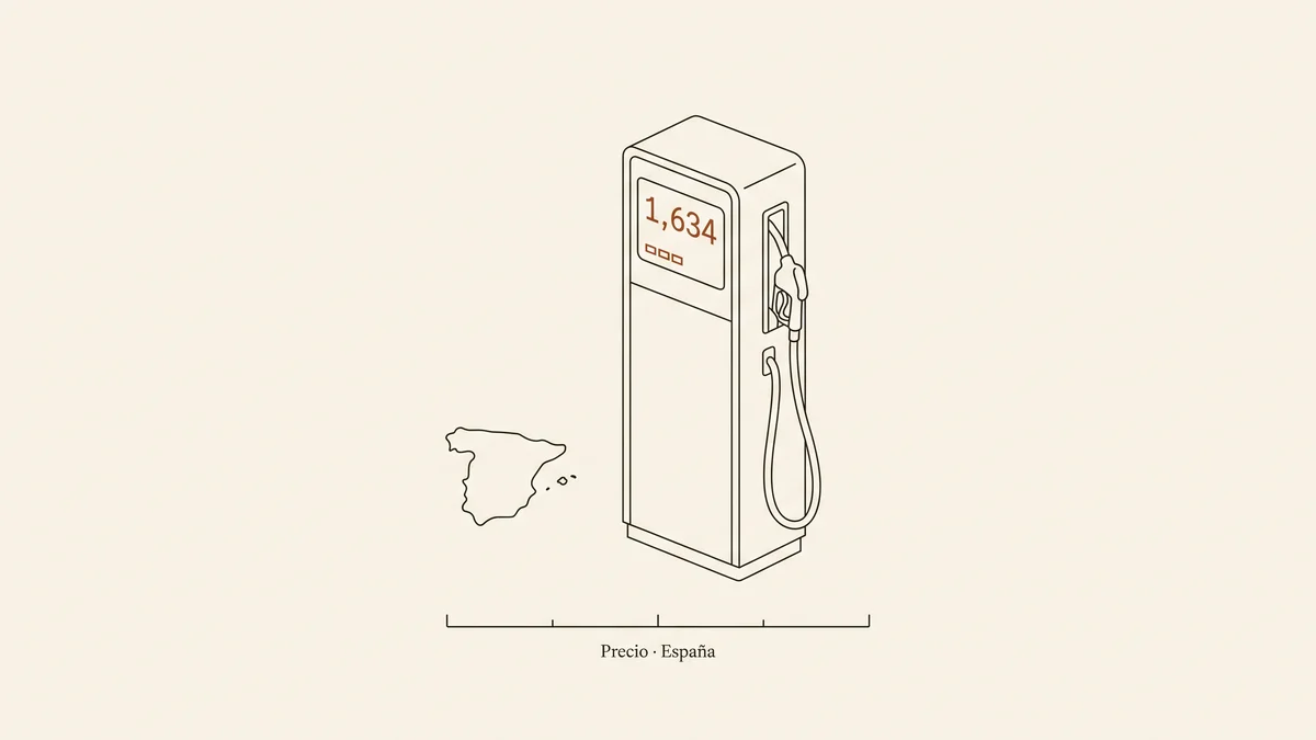 Ilustracion editorial de un surtidor con su display marcando un precio.